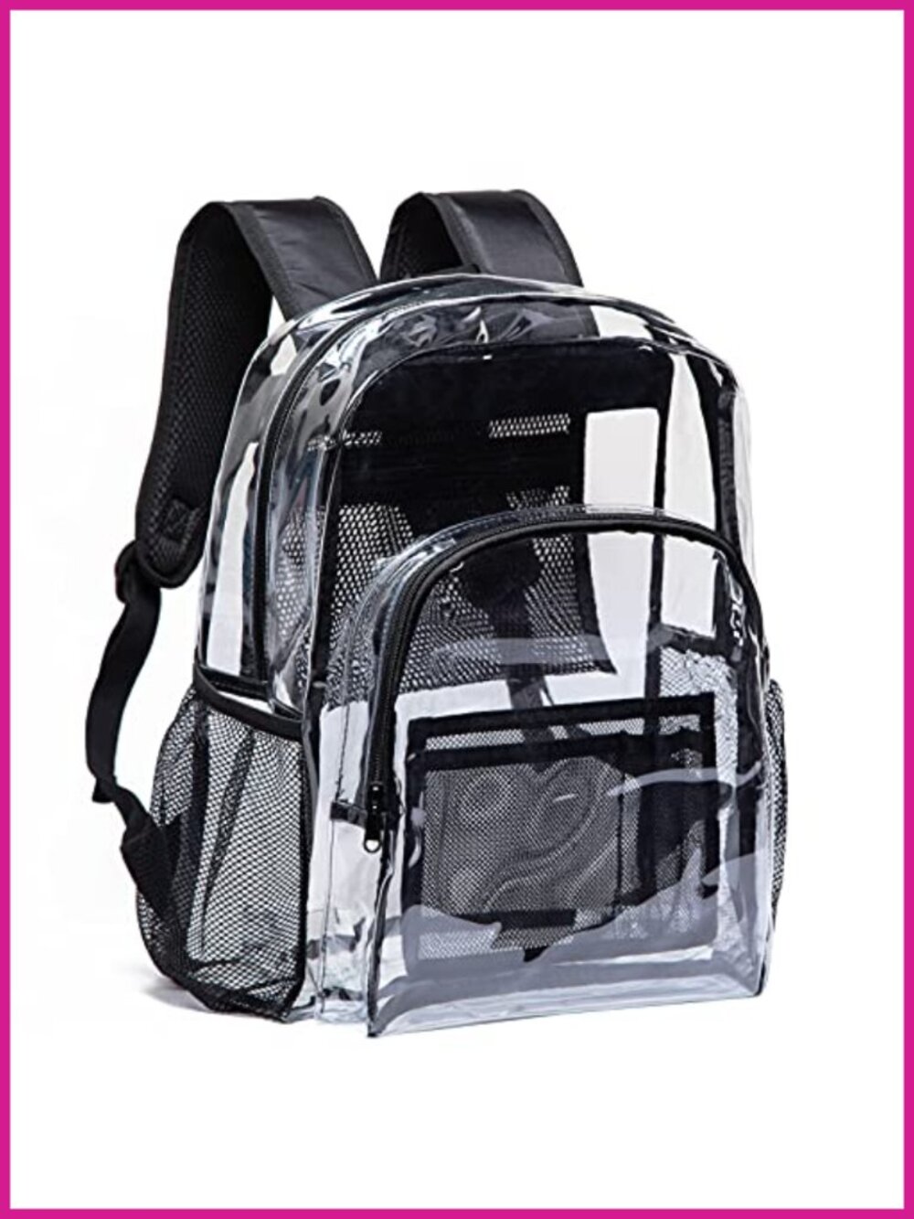 Clear Backpack Heavy Duty PVC 18.5in Large Bookbag School Work Travel